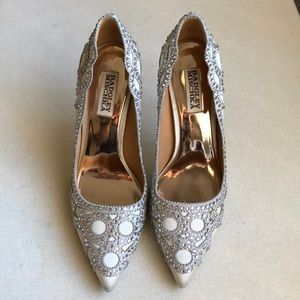 Badgley Mischka Ivory Satin Wedding Shoes